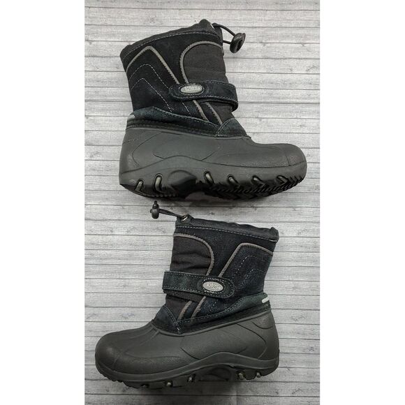 Totes Boys Youth Size 10 Winter Snow Waterproof Boots Black Trent - Picture 2 of 11